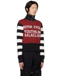 Youths in Balaclava Red Motorcycle Race Sweater