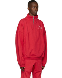 Rhude Red Quarter Zip Sweater