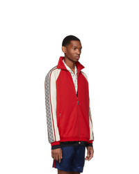 Gucci Red And Off White Oversized Jersey Jacket