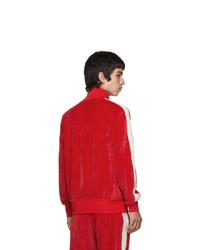 Palm Angels Red Chenille Track Jacket