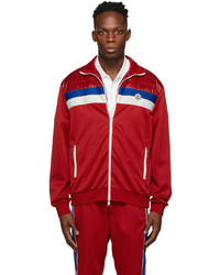 Moncler Red Insulated 3 Stripe Mixed Jacket