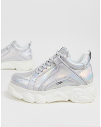 Buffalo Colby Low Platform Chunky Trainers In Silver