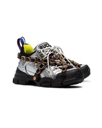 Gucci Flashtrek Chunky Leather Crystal Embellished Sneakers