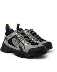 Gucci Flashtrek Reflective Rubber Leather And Mesh Sneakers
