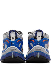 Balenciaga Gray Blue Runner Sneakers