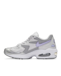 Nike Grey And Purple Air Max 2 Light Sneakers
