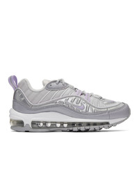 Nike Grey And Purple Air Max 98 Sneakers