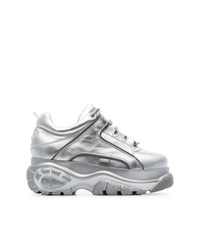 Buffalo Silver Classic Leather Platform Sneakers