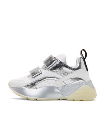 Stella McCartney White And Silver Eclypse Sneakers