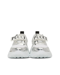 Emilio Pucci White And Silver Positano Sneakers