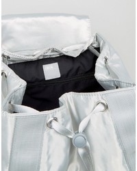 Asos Lifestyle Oversized Satin Backpack With Zipped Pockets