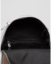 Mango Metallic Backpack With Pocket Detail