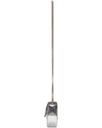 Saint Laurent Silver Black Demi Lune Monogram Chain Bag