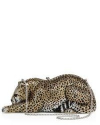 Judith Leiber Wildcat Crystal Box Bag