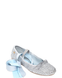 Chiara Ferragni Lace Up Glitter Ballerina Flats