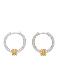 Avgvst Jewelry Silver And Gold Beaded Pendant Hoop Earrings