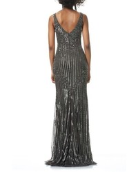Theia Beaded Mesh Gown