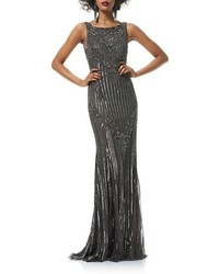 Theia Beaded Mesh Gown