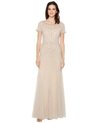 Adrianna Papell Gride Beaded Gown With Godets Dress