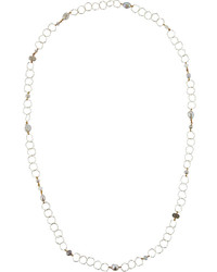 Nakamol Long Mixed Pearl Chain Necklace Silver