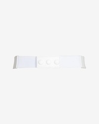 Brave Metal Plate Stretch Belt White