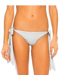 Tori Praver Seafoam Scarf Tie Bikini Bottom Silver Grey