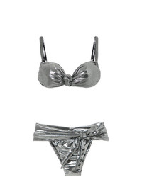 Amir Slama Metallic Knot Detail Bikini Set