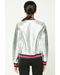 Forever 21 Metallic Faux Leather Bomber