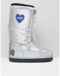 Love Moschino Silver Snow Boots