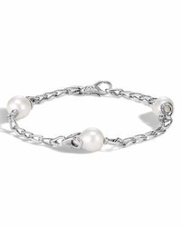 John Hardy Bamboo Silver Station Bracelet With Pearls