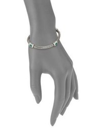 John Hardy Classic Chain Extra Small Silver Malachite Four Station Bracelet