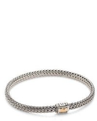 John Hardy Classic Chain Hammered Extra Small 18k Yellow Gold Sterling Silver Chain Bracelet