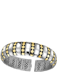 John Hardy Dot Deco 18k Gold Silver Cuff Bracelet