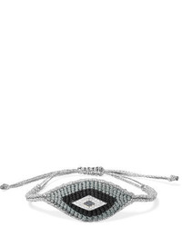 Diane Kordas Evil Eye Woven Diamond And Sapphire Bracelet Silver