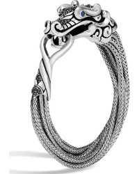 John Hardy Legends Naga Silver Multi Chain Bracelet With Sapphires