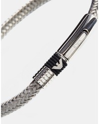 Emporio Armani Logo Bracelet In Silver