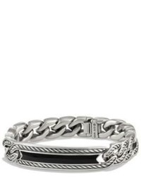 David Yurman Maritime Onyx Sterling Silver Curb Link Id Bracelet
