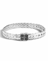 John Hardy Modern Chain Silver Lava 8mm Bracelet With Spinel Clasp