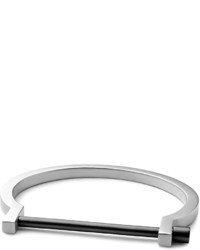 Miansai Modern Two Tone Screw Cuff Bracelet Matte Silver