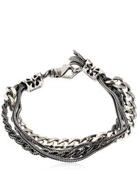 Emanuele Bicocchi Multi Chain Sterling Silver Bracelet