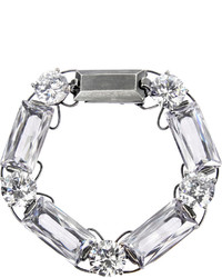 Bottega Veneta Oxidized Sterling Silver Cubic Zirconia Bracelet One Size