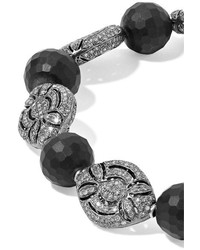 Loree Rodkin Oxidized Sterling Silver Wood And Diamond Bracelet