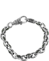 Konstantino Plato Sterling Silver Black Spinel Link Bracelet
