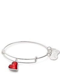 Alex and Ani Red Heart Of Strength Expandable Charm Bracelet
