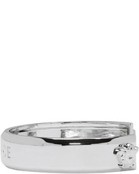 Versace Silver Branded Cuff Bracelet