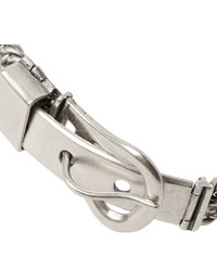 Maison Margiela Silver Buckle And Chain Bracelet
