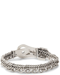 Maison Margiela Silver Buckle And Chain Bracelet