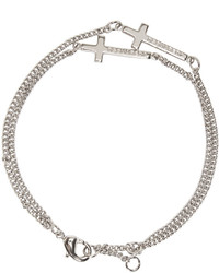 DSQUARED2 Silver Double Cross Bracelet