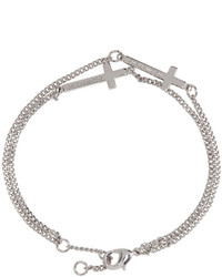 DSQUARED2 Silver Double Cross Bracelet