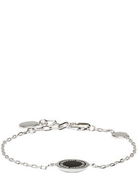 Marc Jacobs Silver Enamel Logo Disc Bracelet